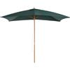 Outsunny Ombrellone da Giardino 2x2.95x2.55m, Parasole Impermeabile in Legno, Protezione UV, Facile Apertura, Verde|Aosom