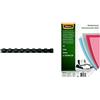 Fellowes Plastic Combs- Round Back - Set di 100 Dorsi Plastici, 12 mm, Nero + Fellowes Copertine per Rilegatrice in PVC Trasparente, 200 mic, 100 Pezzi, A4