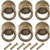 Fodlon 6 Pezzi Pomelli per Cassetti, Maniglia a Tiretto Manopola, Pomelli per Mobili Vintage, Retrò Pomelli ad Anello per Cucina Armadietti Armadi Cassetti (Antico)