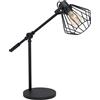 Eglo lampada da tavolo Tabillano 1, lampada da tavolo a 1 fiamma stile | vintage, industriale, retrò, lampada da comodino in acciaio, lampada da soggiorno nera, con interruttore, attacco E27