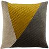 Riva Home Kooper-Cuscino Imbottito in Poliestere, 100% Cotone, Grigio/ocra, 55 x 55cm (22 x 22)
