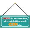 Schatzmix Blechschild Liebe Ist ausverkauft Metallschild 27x10cm Deko Tin Sign mit Kordel Targa di Metallo da Parete, Lamiera, Multicolore, 27x10 cm