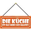 Schatzmix Blechschild Küche Herz des Hauses Metallschild 27x10cm Deko Tin Sign mit Kordel Targa di Metallo da Parete, Lamiera, Multicolore, 27x10 cm