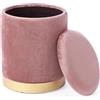 Sedute TP 76 pouf contenitore in velluto rosa piccolo