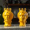 CERAMICHE CALTAGIRONE Teste di Moro siciliane in Ceramica Caltagirone Giallo Donna-Uomo cm 23