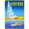 Schatzmix Blechschild Genfersee Metallschild 20x30 cm Wanddeko Tin Sign Targa di Metallo da Parete, Lamiera, Multicolore