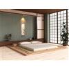 Vivere Zen Letto tatami giapponese, artigianale in legno massiccio - Heya (Misura Int 200x200 (esterna 250x250) + Tatami)
