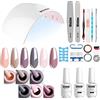 Vishine Kit Smalto Semipermanente - 6 Colori Set Smalto Semipermanente Base Top Coat, Lampada Unghie LED UV 36W con Strumenti per Unghie Manicure in Gel Completo Fai da Te per principianti 8ml #12