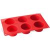 Dr. Oetker 1251 Stampo da 6 Muffin, in Silicone, Linea Flexxibel, Colore - Rosso Acceso