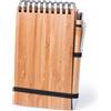 Taccuino ad anelli A6 con penna 140 pagine Spiral Bamboo personalizzate o neutre