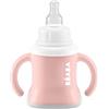 BÉABA Baby Training Cup, Funzione biberon/borraccia/tazza, Senza perdite, Impugnatura facile, Ergonomico, Cannuccia, Evoluclip 3 in 1, Tappo, Rosa antico