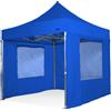 RAY BOT Gazebo pieghevole 3x3 blu Exa 45mm alluminio con finestre PVC 350g