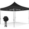 RAY BOT Gazebo pieghevole 3x3 nero Exa 45mm alluminio senza laterali PVC 350g