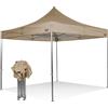 RAY BOT Gazebo pieghevole 3x3 beige Exa 45mm TOP alluminio senza laterali PVC 350g