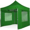 RAY BOT Gazebo pieghevole 3x3 verde Exa 45mm alluminio TOP con finestre PVC 350g