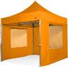 RAY BOT Gazebo pieghevole 3x3 arancione Exa 45mm alluminio con finestre PVC 350g