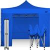 RAY BOT Gazebo pieghevole 3x3 blu gambo 40x40 con laterali. PVC 350g