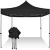 RAY BOT Gazebo pieghevole 3x3 nero gambo 40x40 senza laterali. PVC 350g