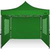 RAY BOT Gazebo pieghevole 3x3 verde gambo 40x40 con finestre. PVC 350g