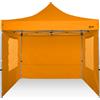 RAY BOT Gazebo pieghevole 3x3 arancione professionale con finestre. PVC 350g