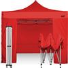 RAY BOT Gazebo pieghevole 3x3 rosso professionale con laterali. PVC 350g