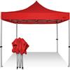 RAY BOT Gazebo pieghevole 3x3 rosso gambo 40x40 senza laterali. PVC 350g