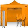 RAY BOT Gazebo pieghevole 3x3 arancione professionale con laterali. PVC 350g