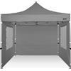 RAY BOT Gazebo pieghevole 3x3 grigio gambo 40x40 senza laterali. PVC 350g