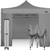 RAY BOT Gazebo pieghevole 3x3 grigio professionale con laterali. PVC 350g