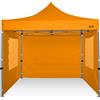 RAY BOT Gazebo pieghevole 3x3 arancione gambo 40x40 con finestre. PVC 350g