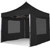 RAY BOT Gazebo pieghevole 3x3 nero Exa 55mm alluminio con finestre PVC 350g