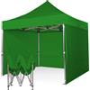 RAY BOT Gazebo pieghevole 3x3 verde Exa 55mm alluminio con laterali. PVC 350g