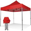 RAY BOT Gazebo pieghevole 3x3 rosso Exa 55mm alluminio senza laterali PVC 350g