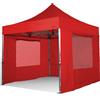 RAY BOT Gazebo pieghevole 3x3 rosso Exa 55mm alluminio con finestre PVC 350g