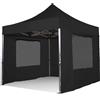 RAY BOT Gazebo pieghevole 4x4 nero Exa 55mm alluminio con finestre PVC 350g