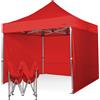 RAY BOT Gazebo pieghevole 3x3 rosso Exa 55mm alluminio con laterali. PVC 350g