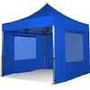 RAY BOT Gazebo pieghevole 4x4 blu Exa 55mm alluminio con finestre PVC 350g