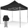 RAY BOT Gazebo pieghevole 4x4 nero Exa 55mm alluminio senza laterali PVC 350g