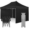 RAY BOT Gazebo pieghevole 4x6 nero Exa 55mm alluminio con laterali PVC 350g