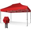 RAY BOT Gazebo pieghevole 4x6 rosso Exa 55mm alluminio senza laterali PVC 350g