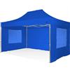 RAY BOT Gazebo pieghevole 3x4,5 blu Exa 45mm alluminio con finestre PVC 350g