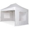 RAY BOT Gazebo pieghevole 4x6 bianco Exa 55mm alluminio con finestre PVC 350g
