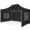 RAY BOT Gazebo pieghevole 3x4,5 nero Exa 45mm alluminio TOP con finestre PVC 350g