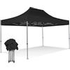 RAY BOT Gazebo pieghevole 3x4,5 nero Exa 45mm alluminio senza laterali PVC 350g