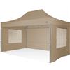 RAY BOT Gazebo pieghevole 3x4,5 beige Exa 45mm alluminio con finestre PVC 350g