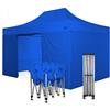 RAY BOT Gazebo pieghevole 3x4,5 blu pExa 45mm alluminio con laterali PVC 350g