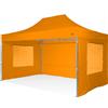 RAY BOT Gazebo pieghevole 3x4,5 arancione Exa 45mm alluminio con finestre PVC 350g