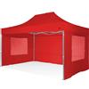 RAY BOT Gazebo pieghevole 3x4,5 rosso Exa 45mm alluminio con finestre PVC 350g