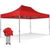 RAY BOT Gazebo pieghevole 3x4,5 rosso Exa 45mm TOP alluminio senza laterali PVC 350g