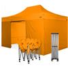 RAY BOT Gazebo pieghevole 3x4,5 arancione Exa 45mm alluminio con laterali PVC 350g